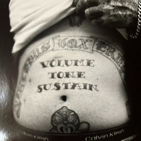 Photograph Print Janine Gordon Signed 20x24" B/W Torso Man Men Tattoo Biohazzard - Picture 1 of 4